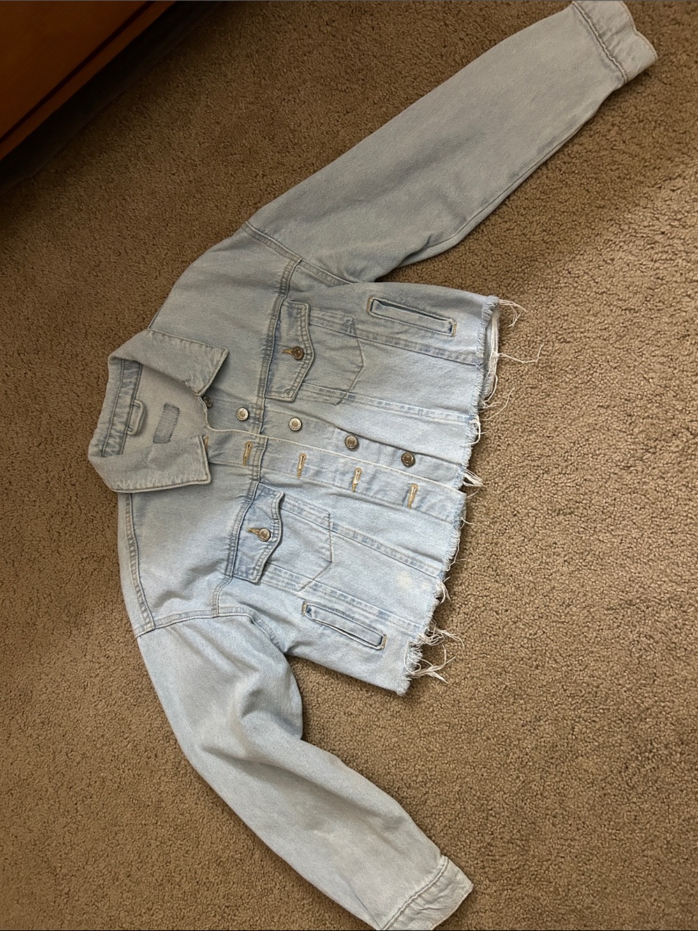 crop jean jacket SIZE SMALL forever21 light wash